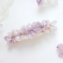 紫陽花ばたけpale purple【バレッタL】スミレ色 2枚目の画像