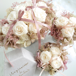 miniバラ&紫陽花のリングピロー【mini size】Pale Pink 5枚目の画像
