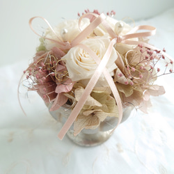 miniバラ&紫陽花のリングピロー【mini size】Pale Pink 3枚目の画像
