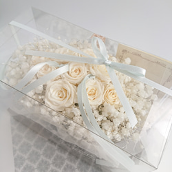 miniバラ&紫陽花のリングピロー【ANTIQUE　white】 9枚目の画像
