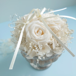 miniバラ&紫陽花のリングピロー【mini size】  Antique white 2枚目の画像