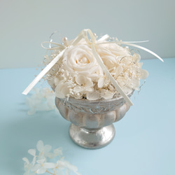 miniバラ&紫陽花のリングピロー【mini size】  Antique white 4枚目の画像