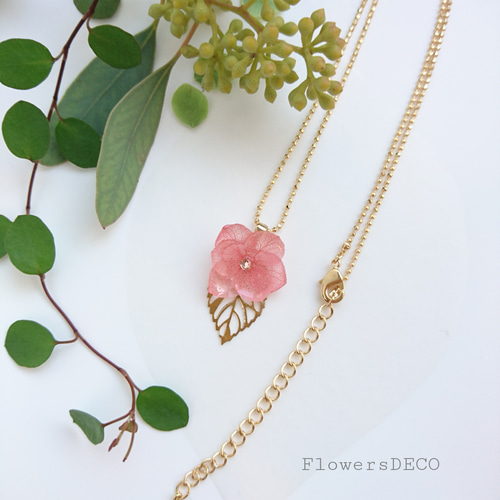 紫陽花イチリン薄紅色【ネックレス】 ネックレス・ペンダント