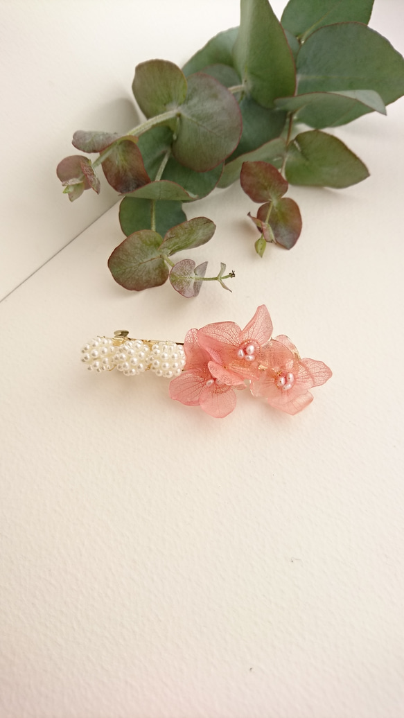 繡球平平秋櫻花色和淡水珍珠【瓦萊塔】Msize 第2張的照片