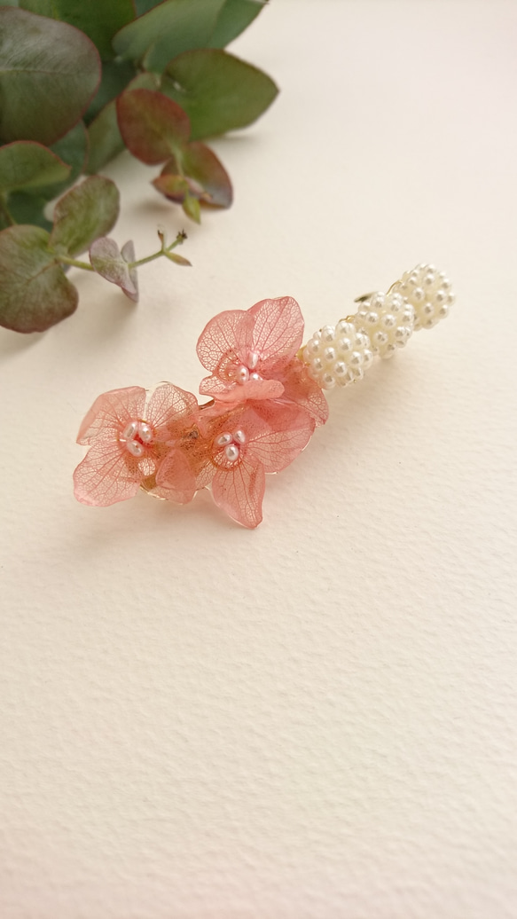繡球平平秋櫻花色和淡水珍珠【瓦萊塔】Msize 第4張的照片