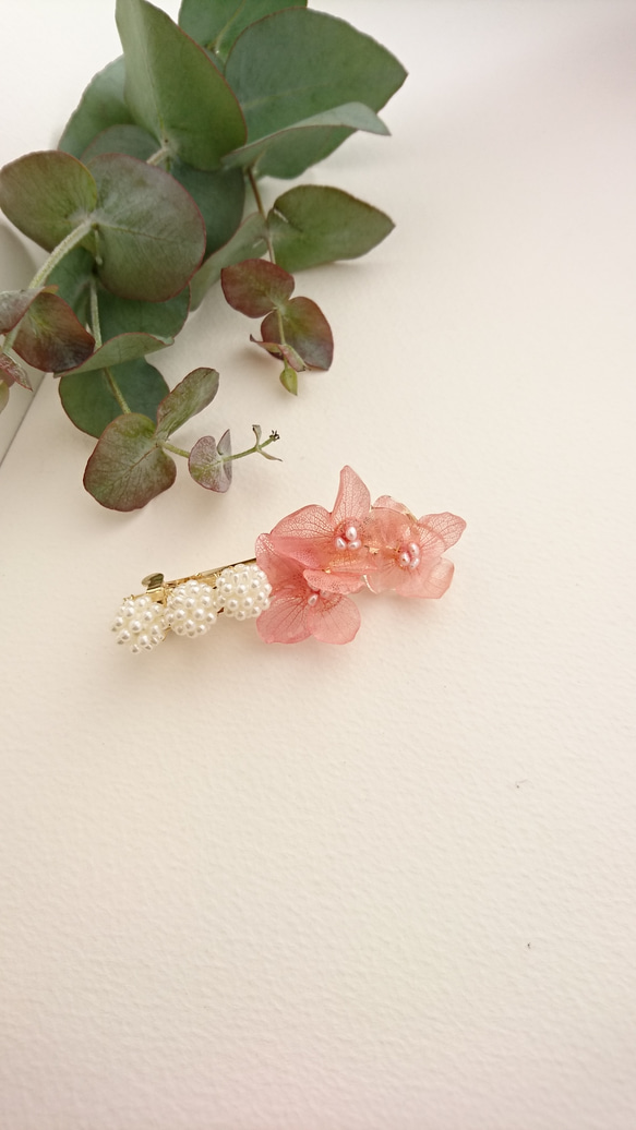 繡球平平秋櫻花色和淡水珍珠【瓦萊塔】Msize 第5張的照片