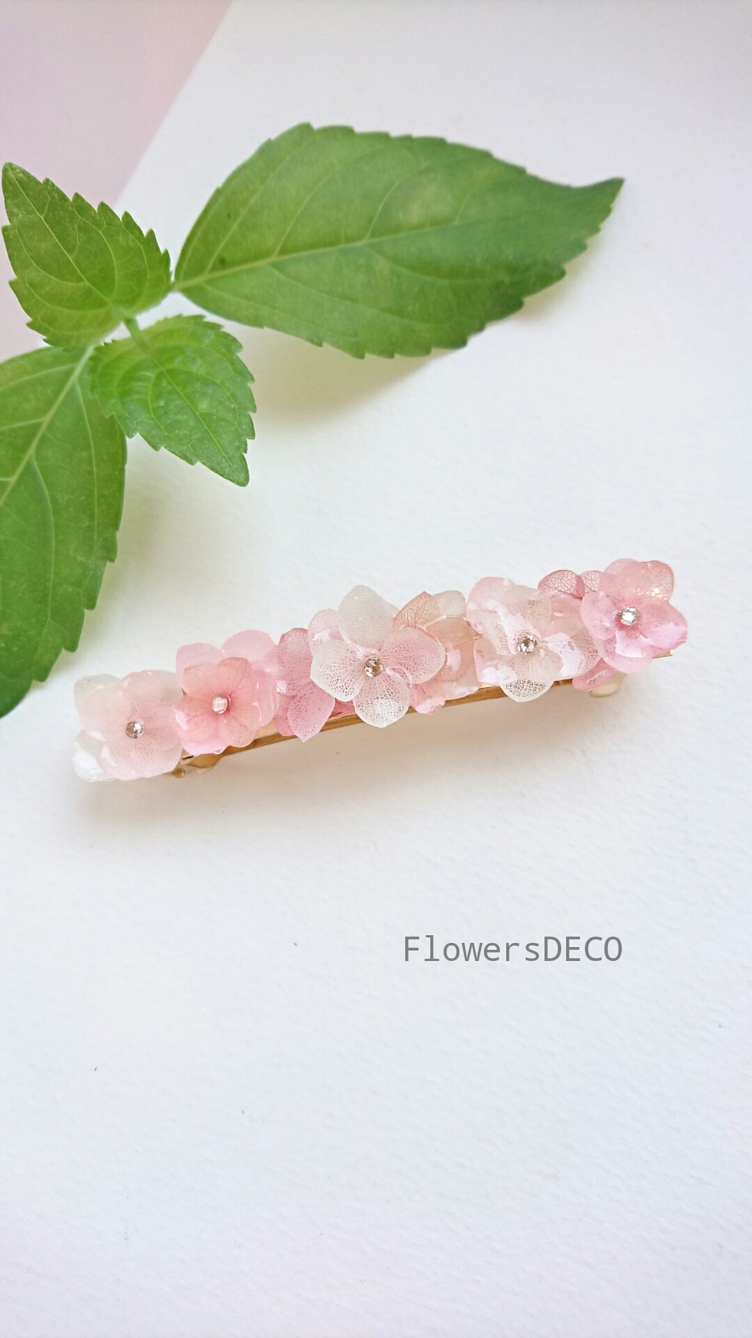 紫陽花ばたけ紅桜色【バレッタL】 バレッタ FlowersDECO 通販 3445598