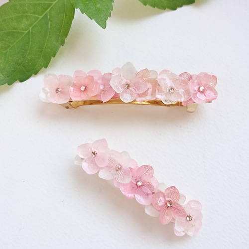 紫陽花ばたけ紅桜色【バレッタL】 バレッタ FlowersDECO 通販 3445598