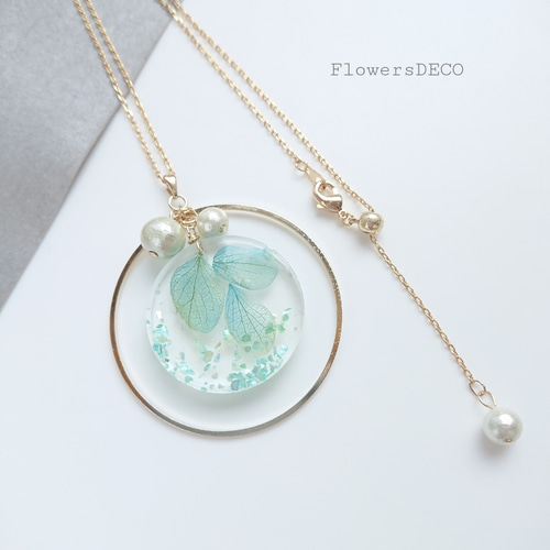【話題:水中OK:色あせなし】AVARIA Gemstone ネックレス K10天然ヘミモルファイトネックレス 原石から磨いた1点もの