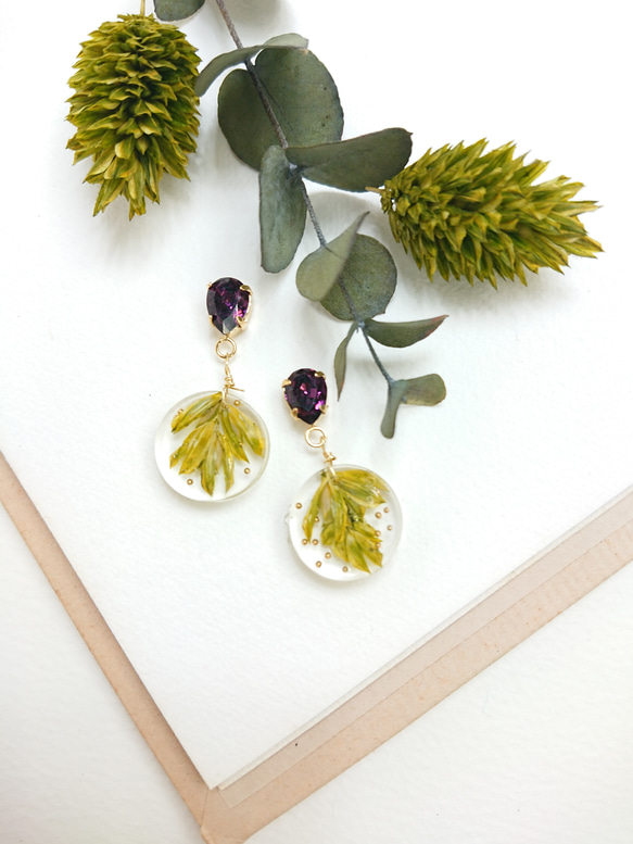 金絲雀籽，單粒耳環[可更換為鈦耳環和耳環]紫水晶 第4張的照片