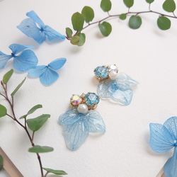 西方繡球花，靛藍色[耳環和零件可以改變] 第8張的照片