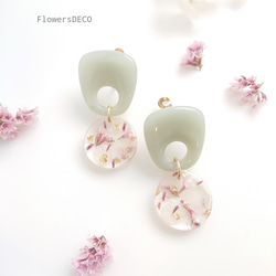 KOROKORO flowers  紫陽花&スターチス 桜色【ピアス・パーツ変更可】 1枚目の画像