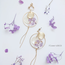 Flower Moon 紫陽花&かすみ草 白玉ホワイト【イヤリング・パーツ変更可】送料無料 10枚目の画像