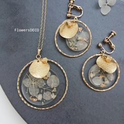 Flower Moon 紫陽花&かすみ草 白玉ホワイト【イヤリング・パーツ変更可】送料無料 7枚目の画像