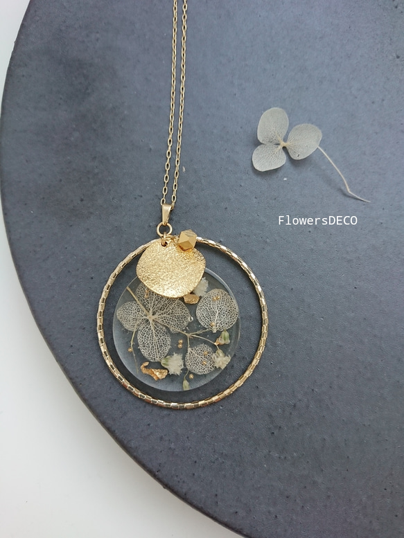 Flower Moon 紫陽花&かすみ草 白玉ホワイト【イヤリング・パーツ変更可】送料無料 8枚目の画像