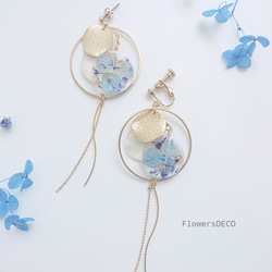 Flower Moon 紫陽花&かすみ草 白玉ホワイト【イヤリング・パーツ変更可】送料無料 9枚目の画像