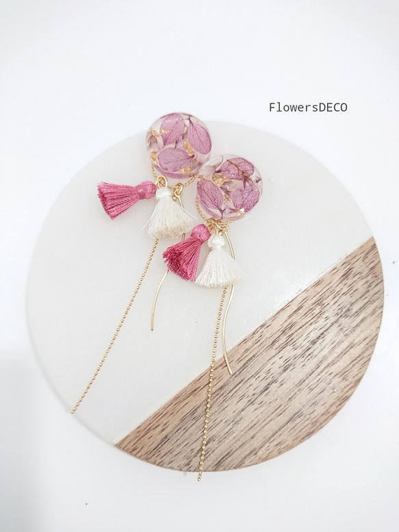 Tassel&Flowers  Mastered gradation【ピアス・パーツ変更可】2way 10枚目の画像