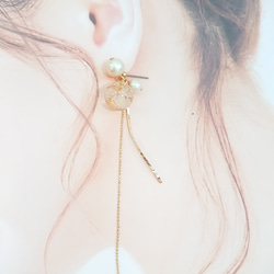搖曳的珍珠和棉珍珠Shiratama顏色[耳環和項鍊穿孔] creema limited 第6張的照片