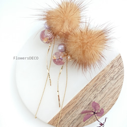 搖曳的Hanadama和棉珍珠葡萄色[耳環耳環和項鍊] creema limited 第10張的照片