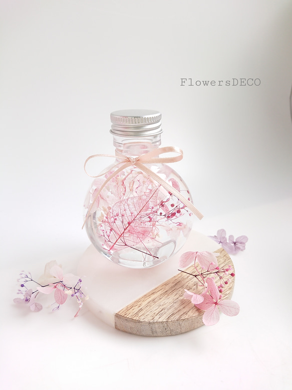 Flowers swag & Harbarium【ピアス・パーツ変更可】桜色グラデーション 4枚目の画像