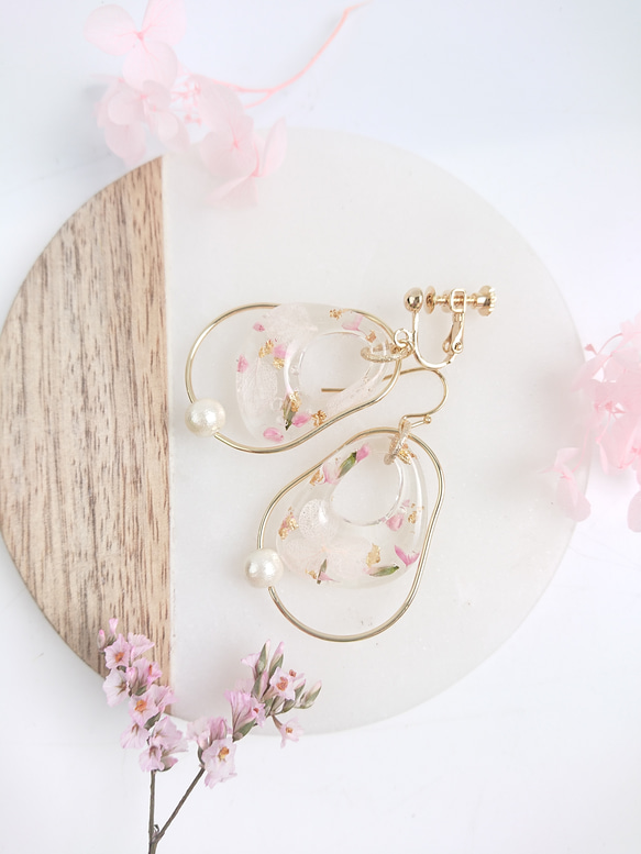 花筏&KOROKORO set 桜色 【ピアス・パーツ変更可】 2枚目の画像