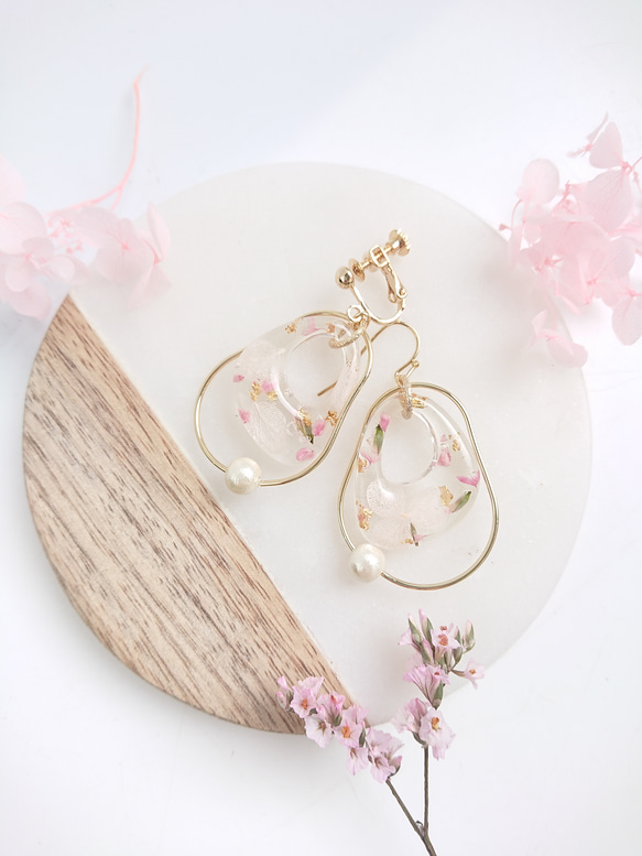 花筏&KOROKORO set 桜色 【ピアス・パーツ変更可】 3枚目の画像