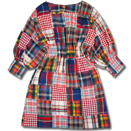 70s~90s REMAKE PATCHWORK ONEPIECE｜リメイクパッチワーク