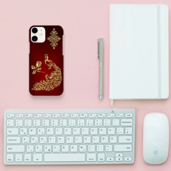 金細工のアンティーク風～孔雀と薔薇／iPhoneケース（各機種対応）-5309 4枚目の画像
