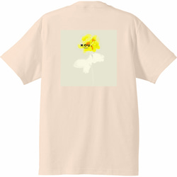 FLOWER GRAPHICS & LOGO T-SHIRTS フラワープリントハイクオリティー半袖Tシャツ　ベージュ 2枚目の画像