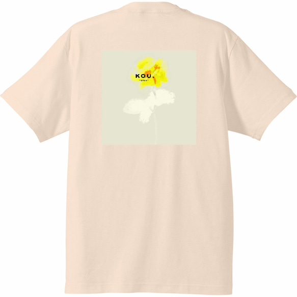 FLOWER GRAPHICS & LOGO T-SHIRTS フラワープリントハイクオリティー半袖Tシャツ　ベージュ 2枚目の画像