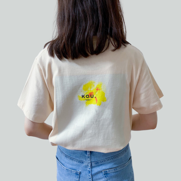 FLOWER GRAPHICS & LOGO T-SHIRTS フラワープリントハイクオリティー半袖Tシャツ　ベージュ 3枚目の画像