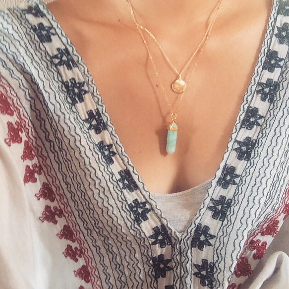 14kgf／Amazonite necklace 2枚目の画像