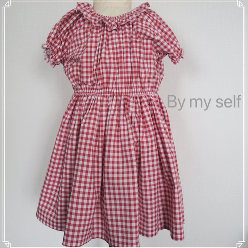 ha | za | ma 正義か悪か、歪に駆けるチェックのワンピース(赤)