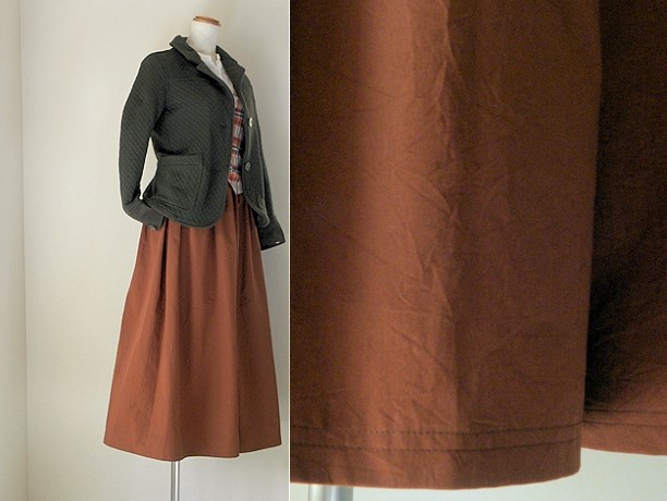 深まりゆく秋の色▽▼▼ワッシャーコットンのガウチョパンツ・テラコッタ