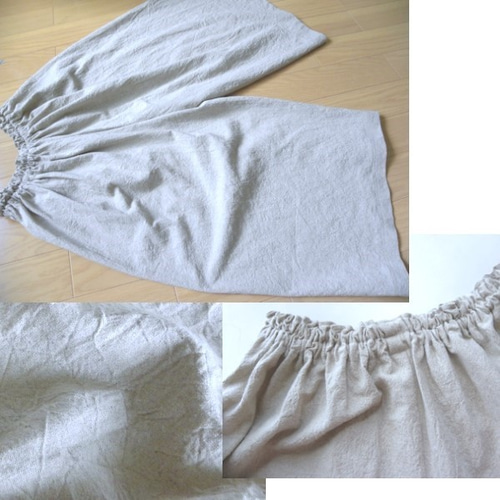 コットンリネンのガウチョパンツ [2色展開] グレイッシュ
