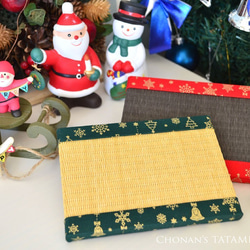 ラッピング無料クリスマスにぴったりなミニ畳（グリーン＆ゴールド） 4枚目の画像