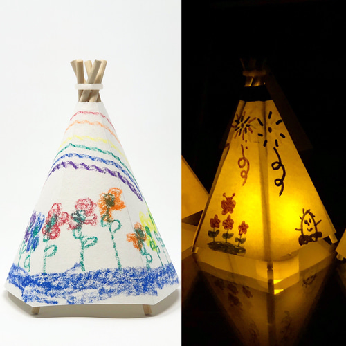 wAndon (手漉き和紙行灯キット 四角錐) スタンドライト・テーブル