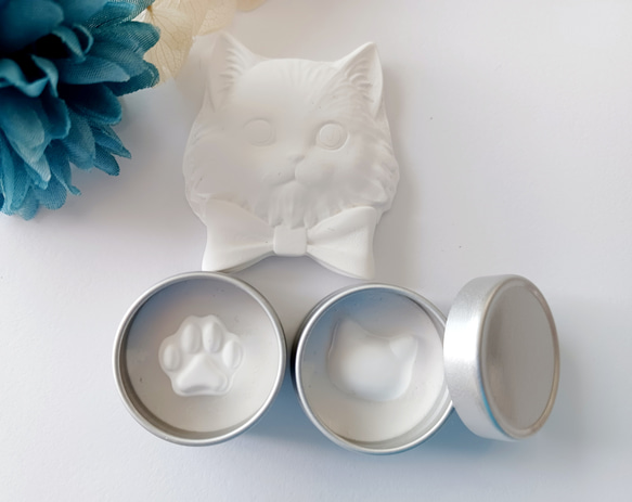 白猫　ミニ缶2個セット　アロマストーン 6枚目の画像