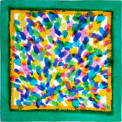 綿シャンタンふろしき　水彩と小紋　三巾　大判　100㎝　綿100％ 1枚目の画像