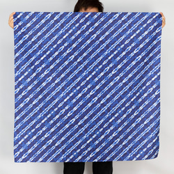 綿ふろしき　藍染～綾目～　三巾　大判　100㎝　綿100％ 2枚目の画像