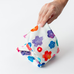 コンパクト撥水エコバッグ 花の便り　C/# White　ショッピングバッグ　コンビニエコバッグ 7枚目の画像