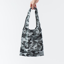 コンパクト撥水エコバッグ カモフラアニマル　C/# Gray　ショッピングバッグ　コンビニエコバッグ 2枚目の画像