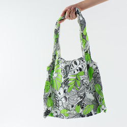 2way撥水エコバッグ トロピカル　C/# Green　ショッピングバッグ　コンビニエコバッグ 2枚目の画像