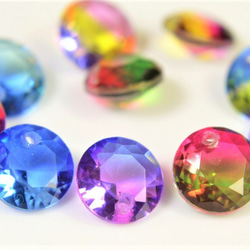 円形ガラスビーズ　6ｍｍ　5色ｘ２個の１０個セット　ハンドメイド素材 1枚目の画像