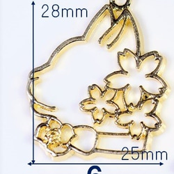 レジンフレーム　チャーム　ゴールドカラー　ネコの横顔　5個セット　ハンドメイド素材 2枚目の画像