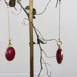 ☆★☆様専用【14kgf】Ruby Drop Earrings　ルビー石のピアス 2枚目の画像