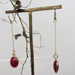 ☆★☆様専用【14kgf】Ruby Drop Earrings　ルビー石のピアス 4枚目の画像