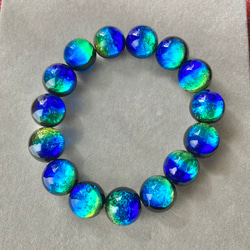 ケラママリン 蓄光 ホタルガラス 14mm ブレスレット 沖縄慶良間諸島の