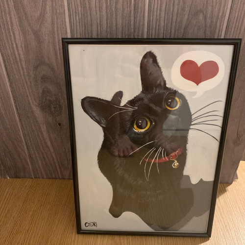 絵画 一点もの 猫 A4 原画 アクリル画 手書き 黒猫 イラスト 絵画 一点もの 猫 A4 原画 アクリル画 手書き 黒猫 イラスト