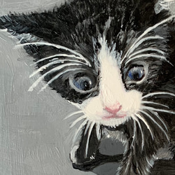 かあ様専用(送料割引の売価) 絵画 猫 原画 A4 アクリル画 ハチワレ 5枚目の画像